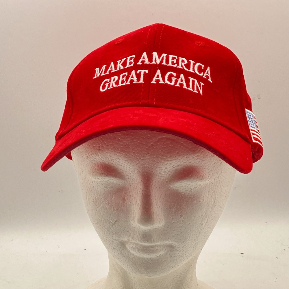 MAGA Red Hat Make America Great Again USA‎ Flag Embroidered Cap
